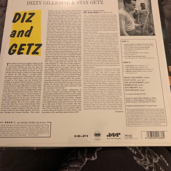 Dizzy Gillespie and Stan Getz Diz and Getz LP - Picture 2 of 2